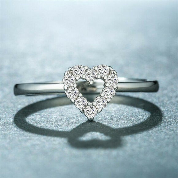 Jewelry - Elegant  925 Silver Heart Sapphire Ring